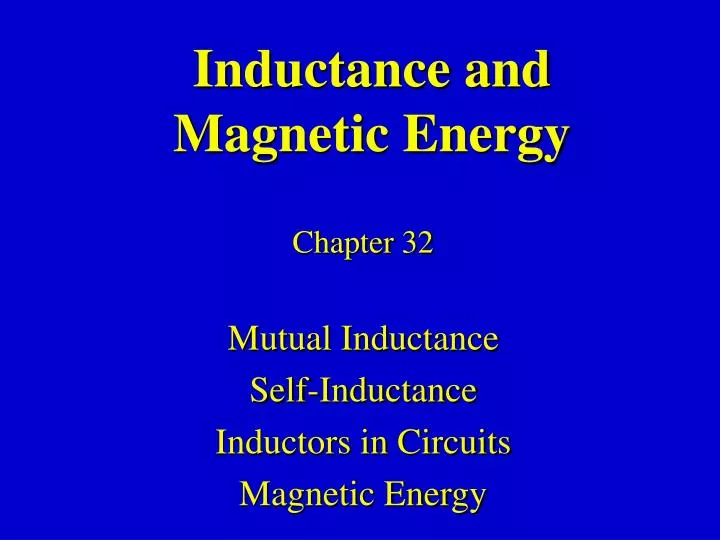 inductance and magnetic energy