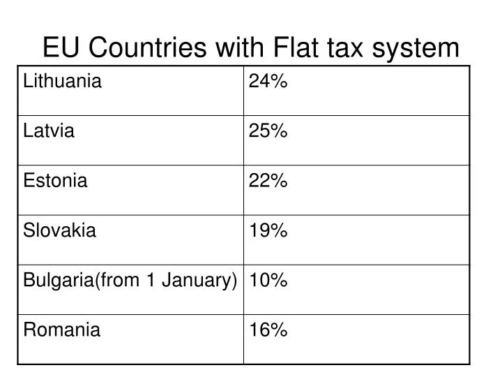 eu countries with flat tax system