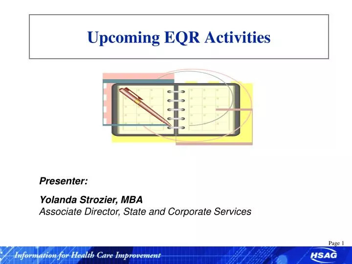 upcoming eqr activities