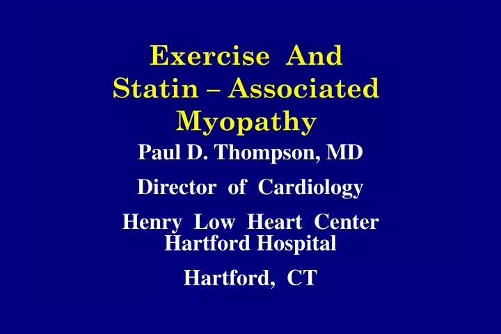 exercise and statin associated myopathy