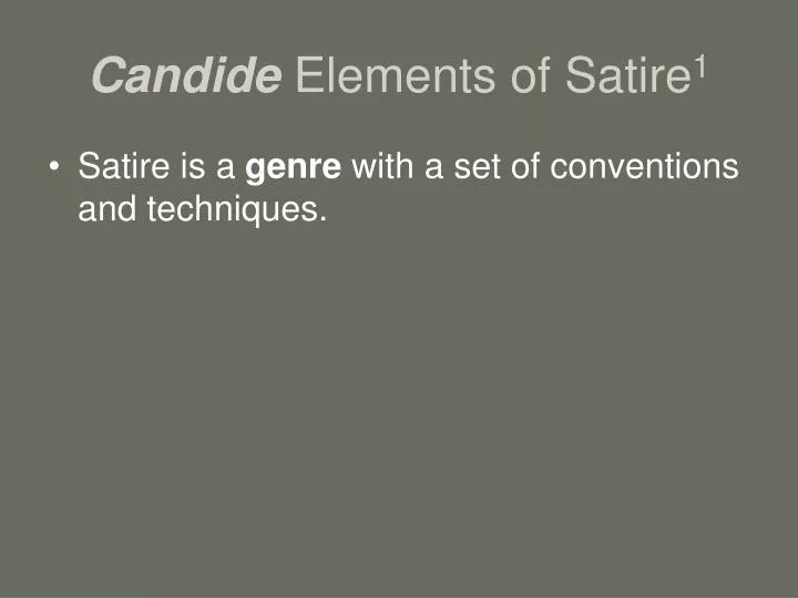 candide elements of satire 1