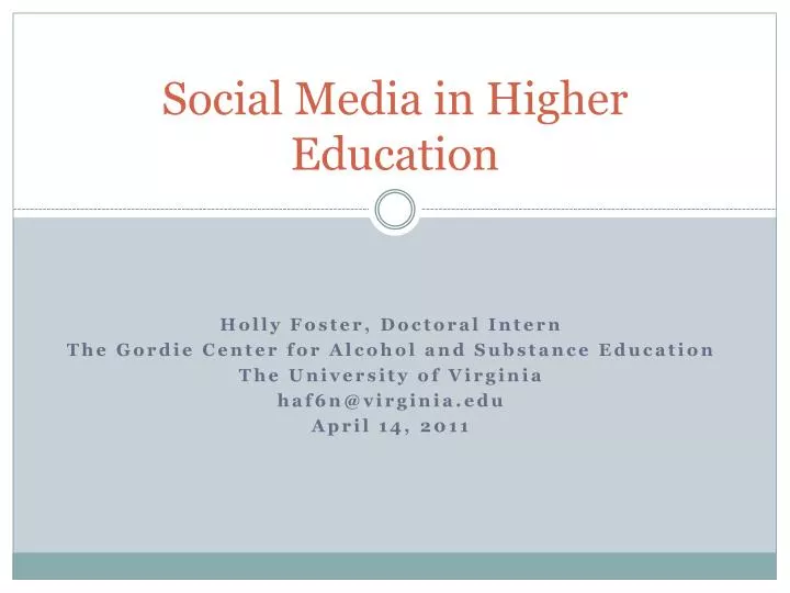 social media in higher education