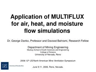 Application of MULTIFLUX for air, heat, and moisture flow simulations