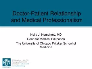Doctor-Patient Relationship and Medical Professionalism