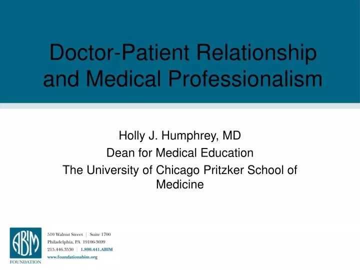 doctor patient relationship and medical professionalism