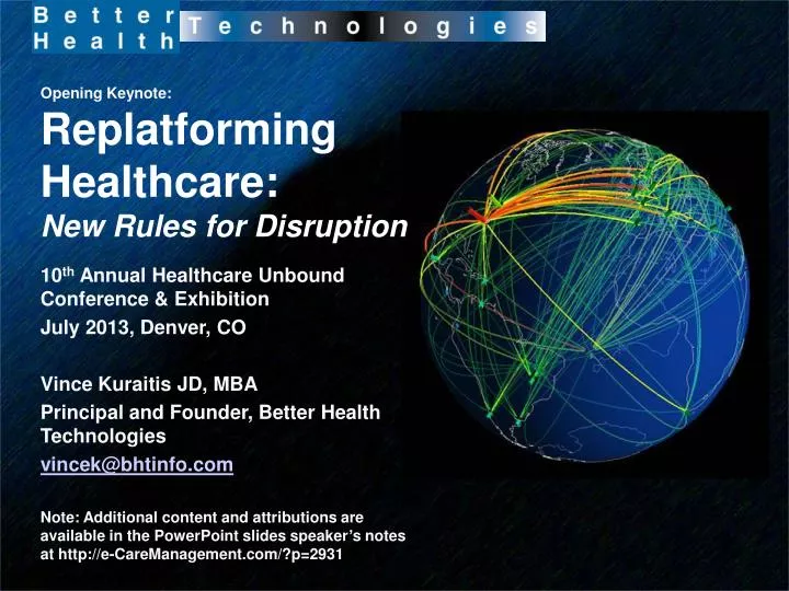 opening keynote replatforming healthcare new rules for disruption