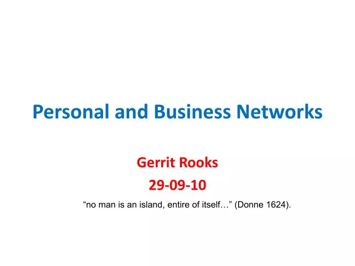 personal and business networks