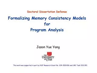Formalizing Memory Consistency Models for Program Analysis