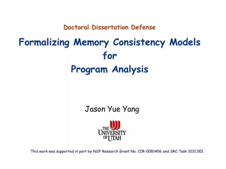 formalizing memory consistency models for program analysis