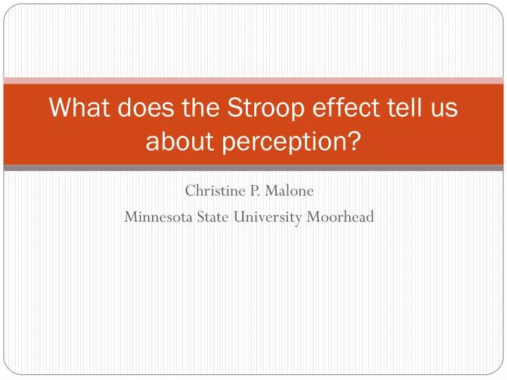 what does the stroop effect tell us about perception