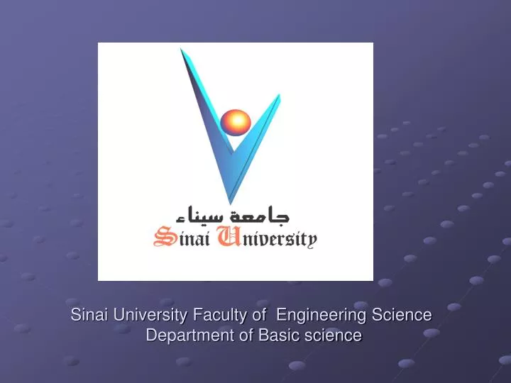 sinai university faculty of engineering science department of basic science