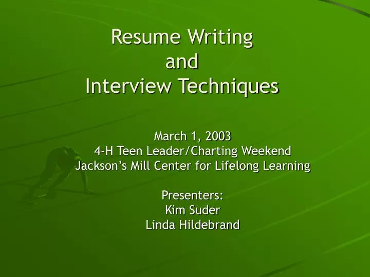 resume writing and interview techniques