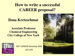 How to write a successful CAREER proposal?
