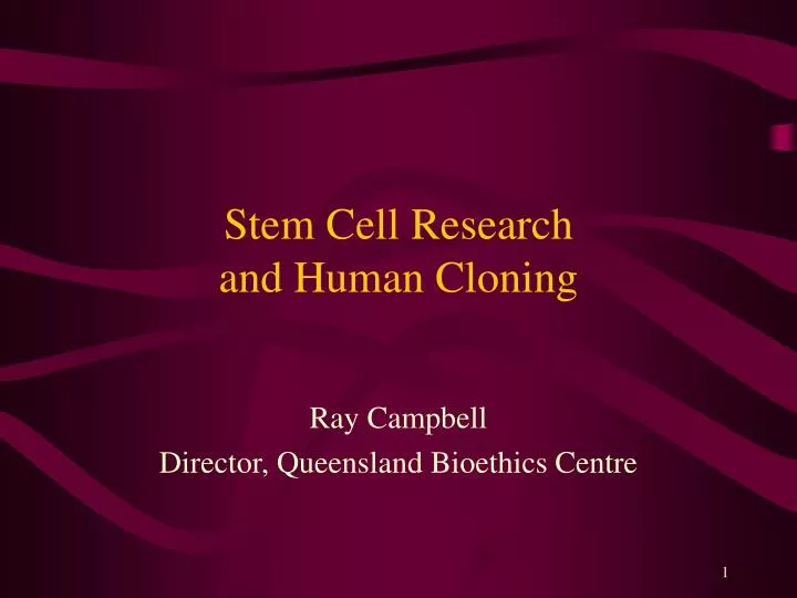 stem cell research and human cloning