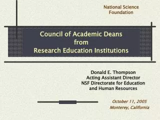 Council of Academic Deans from Research Education Institutions
