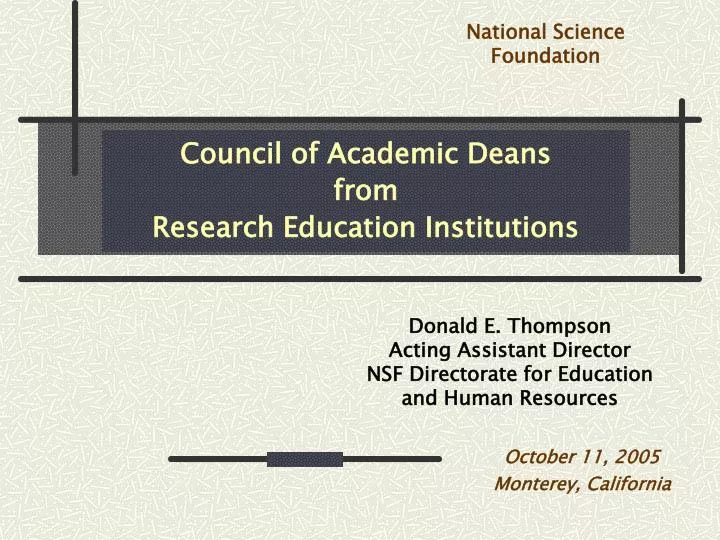 council of academic deans from research education institutions