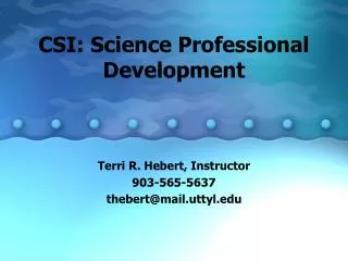 CSI: Science Professional Development