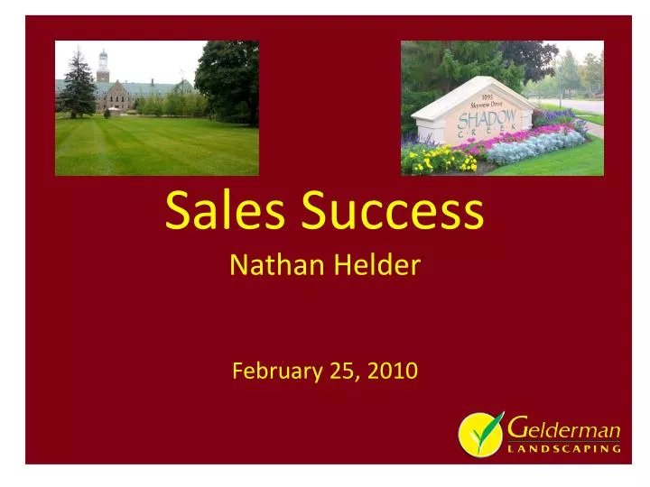 sales success nathan helder february 25 2010