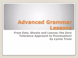 Advanced Grammar Lessons
