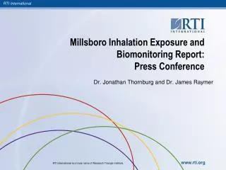 Millsboro Inhalation Exposure and Biomonitoring Report: Press Conference