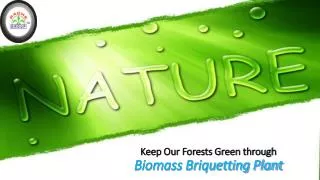Keep Our Forests Green through Biomass Briquetting Plant