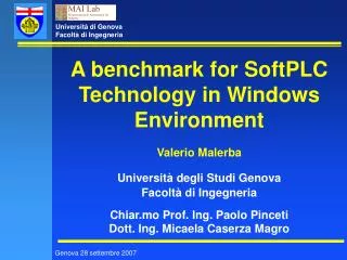 A benchmark for SoftPLC Technology in Windows Environment