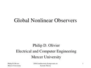 Global Nonlinear Observers