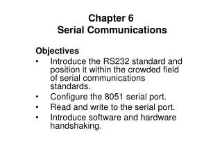 Chapter 6 Serial Communications