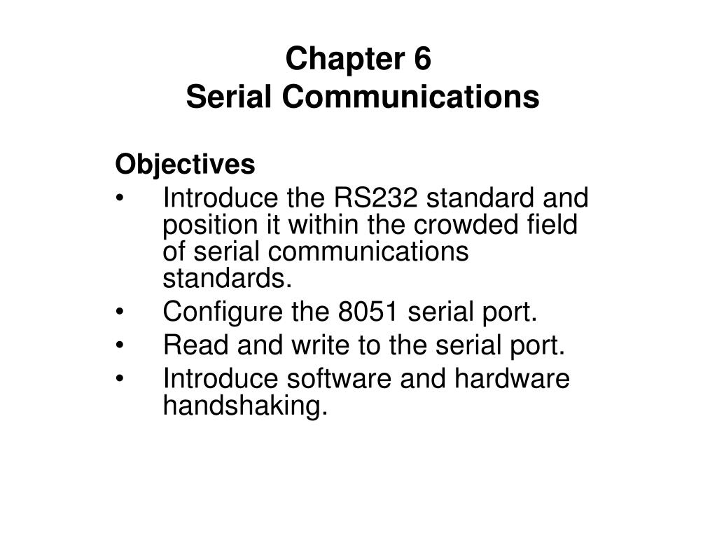 PPT - Chapter 6 Serial Communications PowerPoint Presentation, free ...
