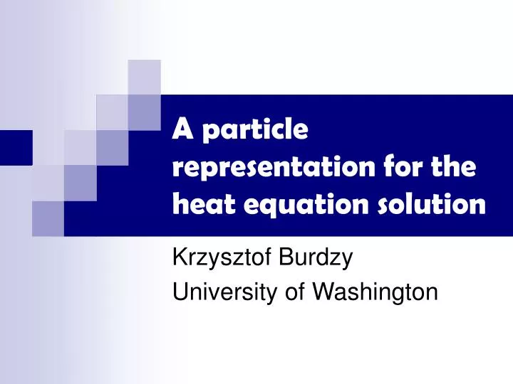 a particle representation for the heat equation solution