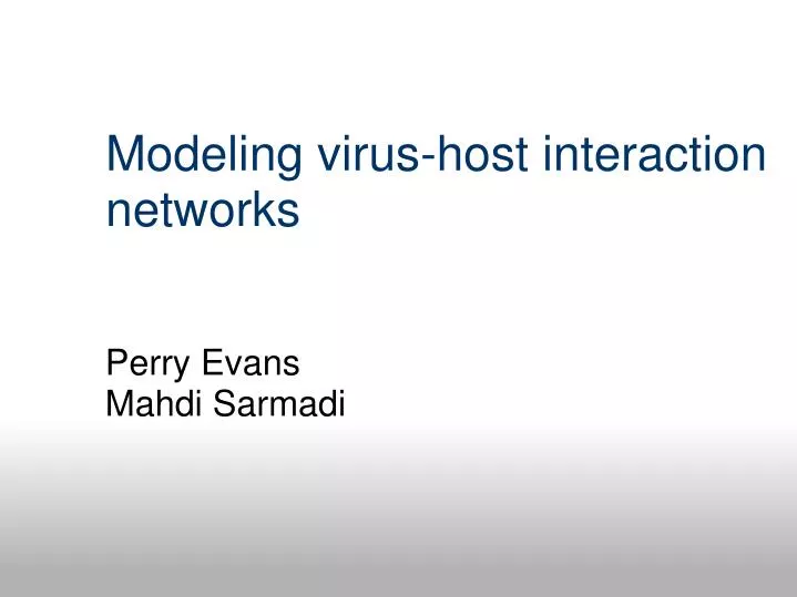 modeling virus host interaction networks