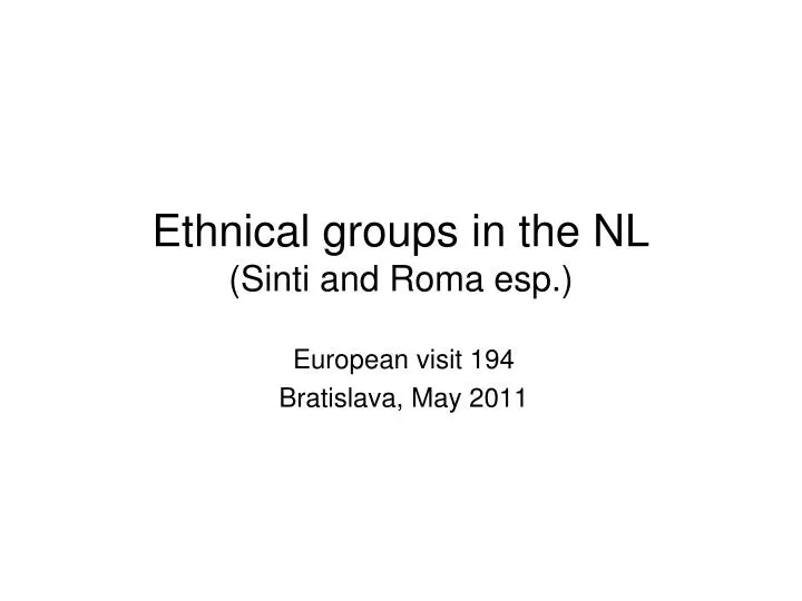 ethnical groups in the nl sinti and roma esp