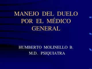 manejo del duelo por el m dico general