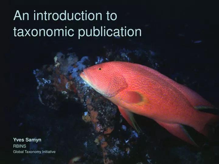 an introduction to taxonomic publication