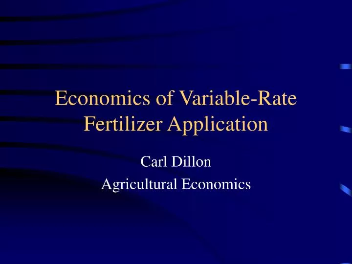 economics of variable rate fertilizer application
