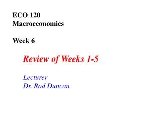 ECO 120 Macroeconomics Week 6