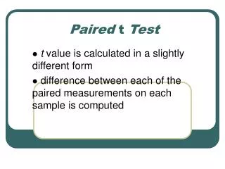 Paired t Test