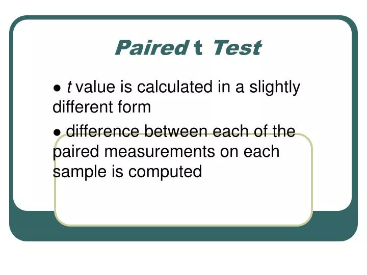 paired t test