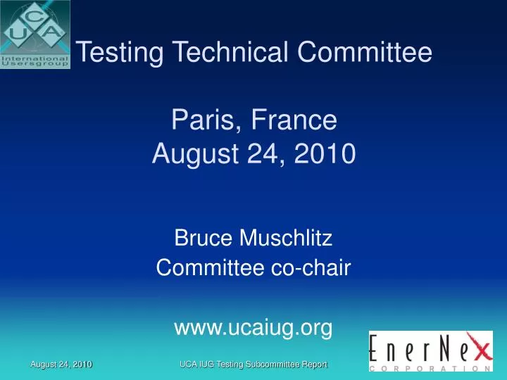 testing technical committee paris france august 24 2010