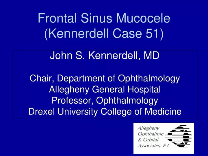 frontal sinus mucocele kennerdell case 51