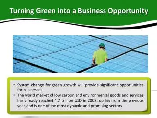 Turning Green into a Business Opportunity