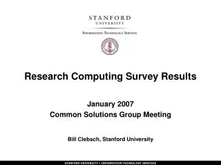 Research Computing Survey Results