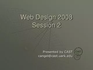 Web Design 2008 Session 2