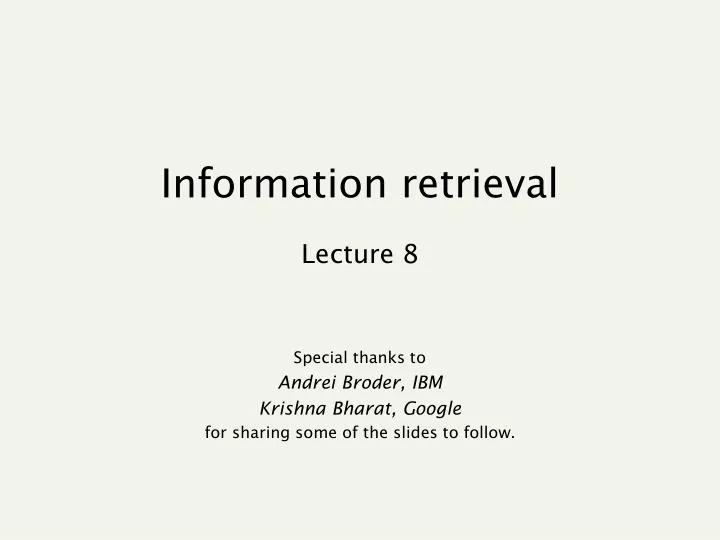 information retrieval