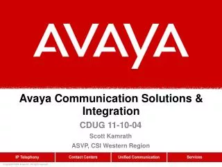 Avaya Communication Solutions &amp; Integration