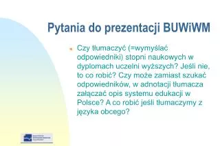 Pytania do prezentacji BUWiWM