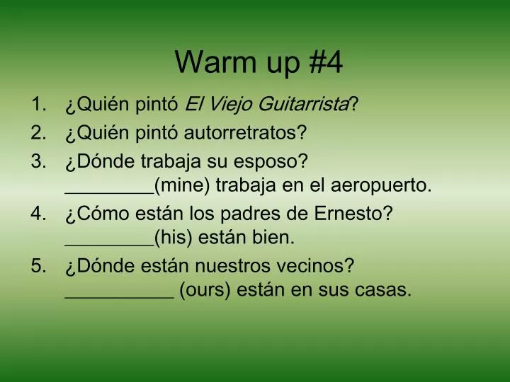 warm up 4