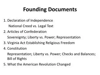 Founding Documents