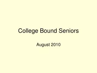 College Bound Seniors