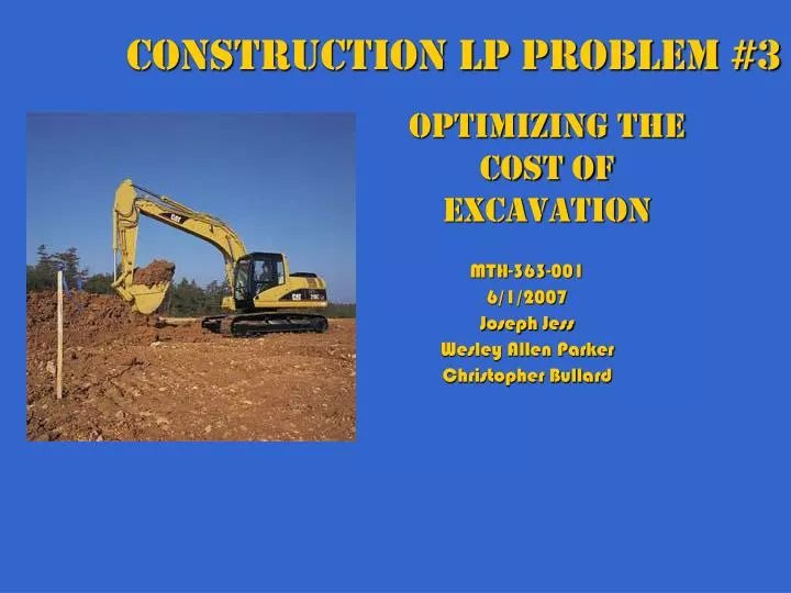 optimizing the cost of excavation
